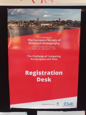 Konference: 5. konference Evropské společnosti pro historickou demografii, Nijmegen, 30. 8.–2. 9. 2023