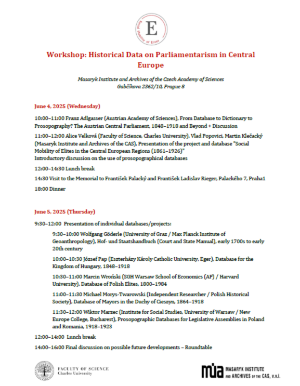 Workshop: Historical Data on Parliamentarism in Central Europe