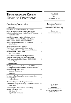 Publication: The latest issue of Transylvanian Review